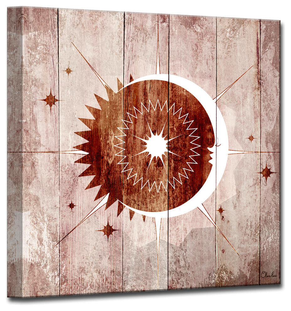 Ready2HangArt Inspirational 'Lunar Sun-Moon II' Wrapped Canvas Wall Art