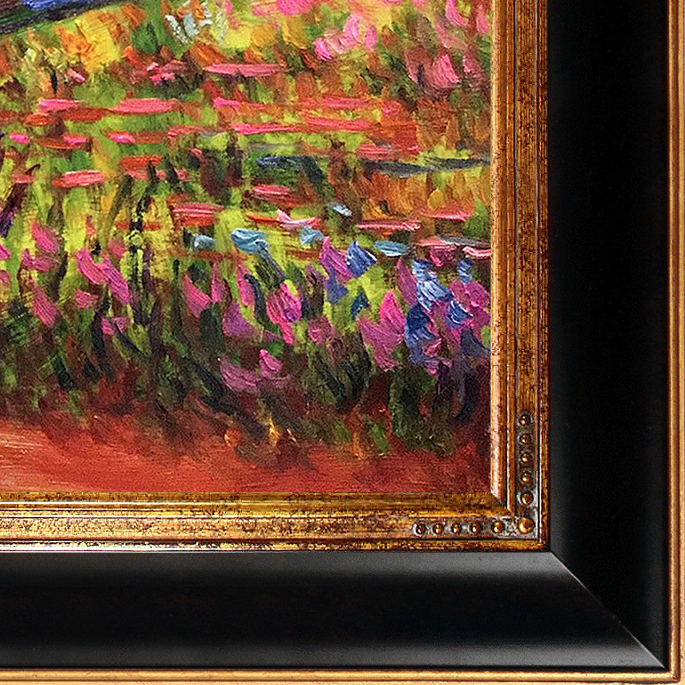 The Japanese Bridge (The Water-Lily Pond, Water Irises), 26" X 30", Opulent Frame 26" X 30"