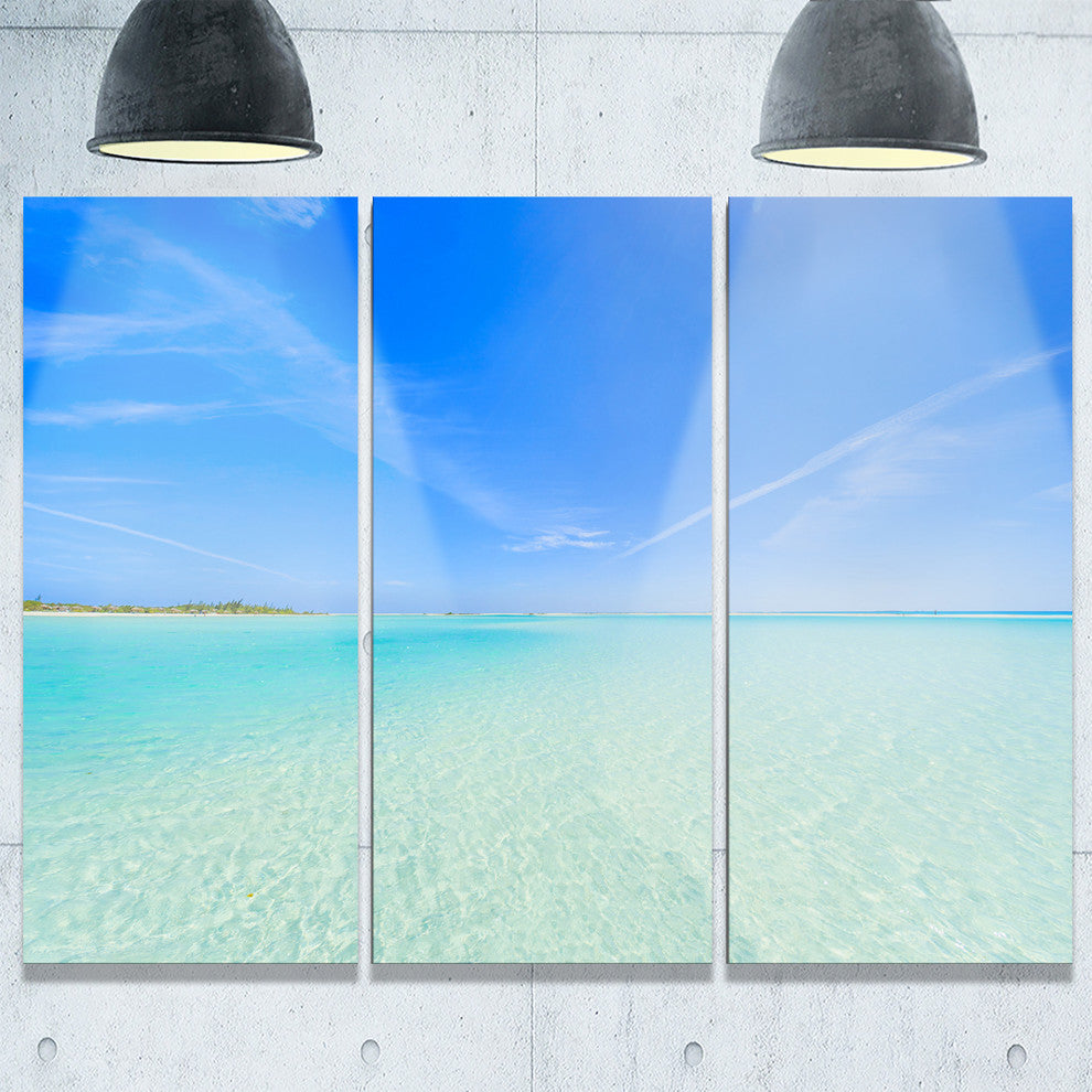 "Tropical Beach in Cayo Largo Island" Metal Wall Art, 3 Panels, 36"x28"