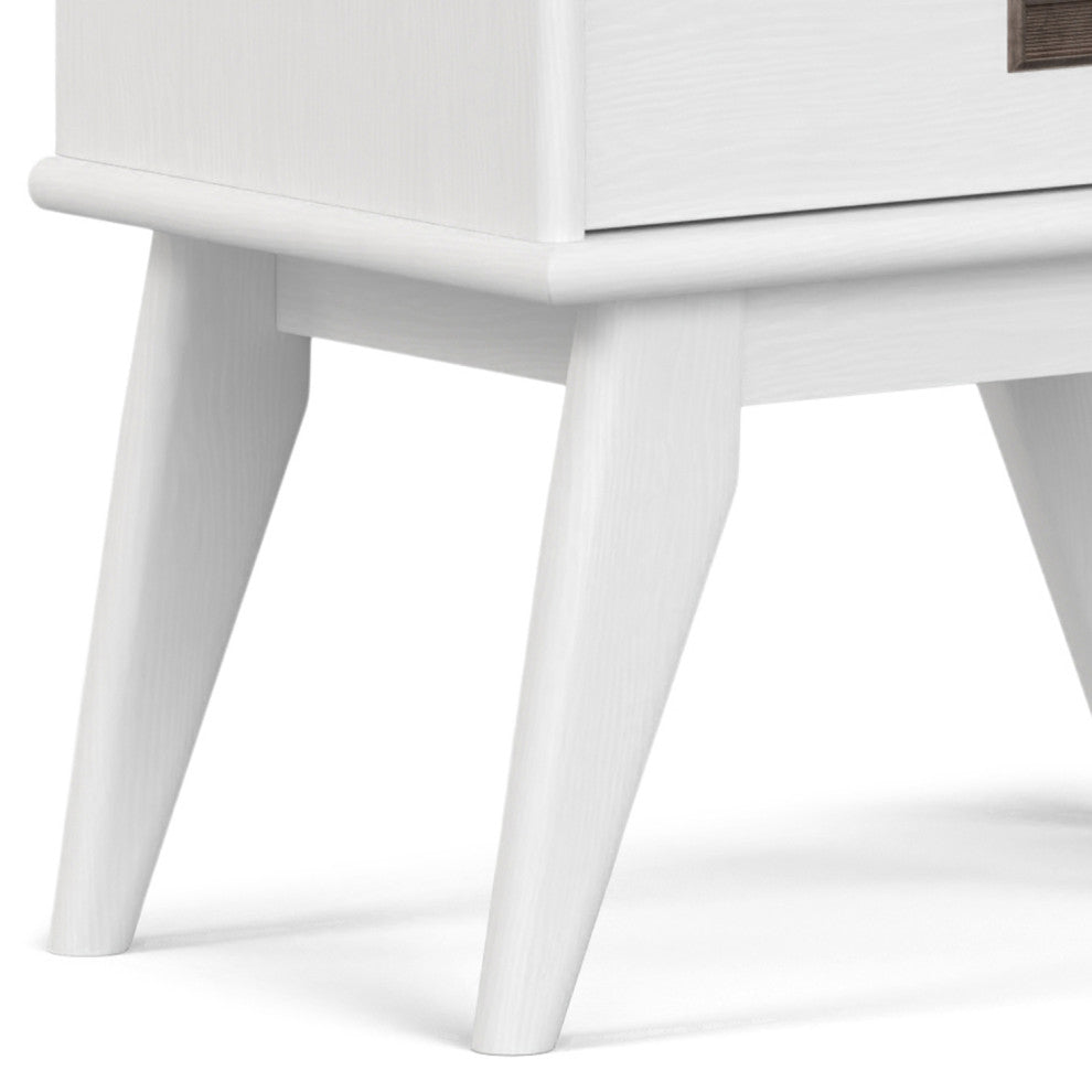 Draper SOLID HARDWOOD Mid Century Bookcase and Storage Unit, White