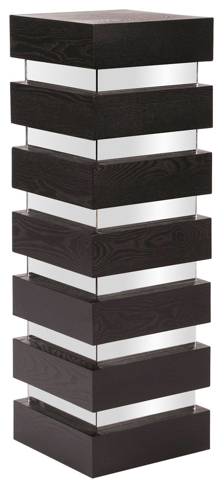 Howard Elliott Stepped Black Wood Pedestal, 12"x12"x355"