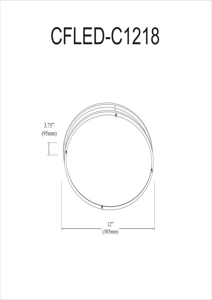 Cambria LED Ceiling Flush Mount, 12", Bronze