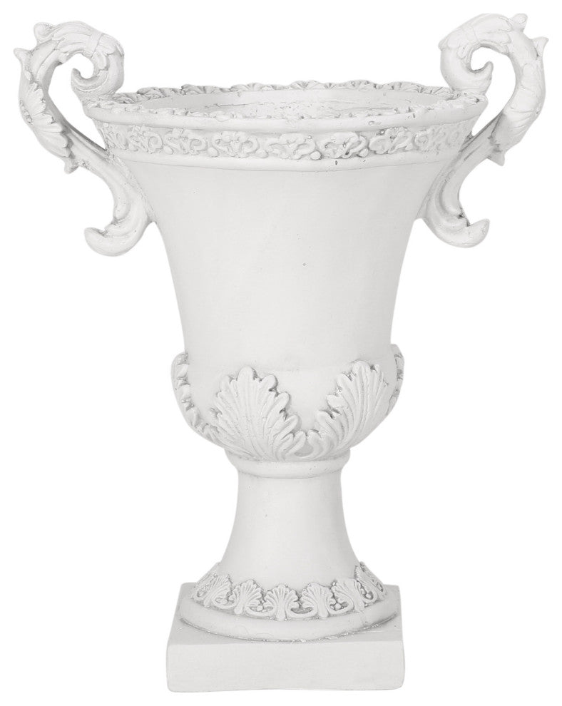GDF Studio Renee Lightweight Concrete Chalice Garden Decorative Urn Planter, Antique White