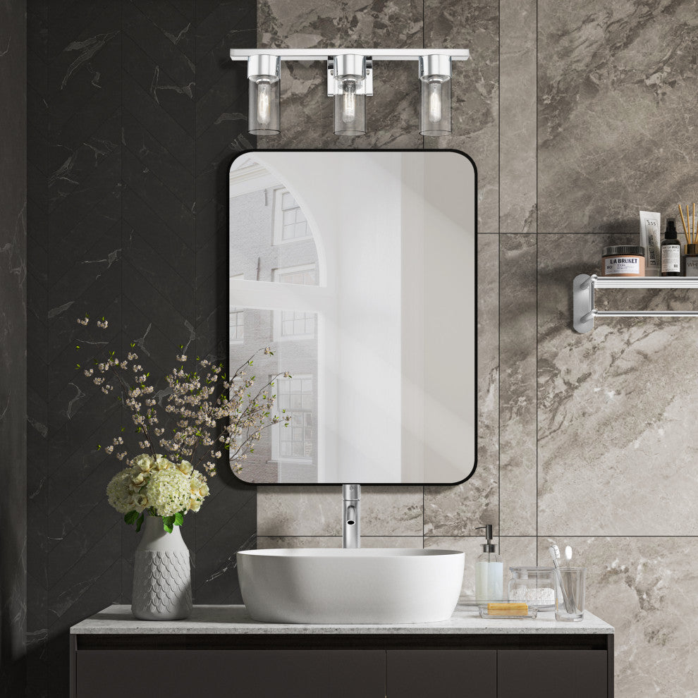 Carson 3 Light Polished Chrome Vanity Sconce