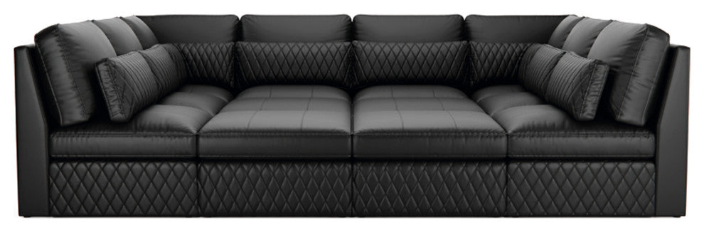 Seatcraft Diamante U-Sectional Pit, Black, 12-Piece U-Sectional Pit