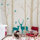 Birch Tree With Deer and Bird Wall Decals Sticker Set, Scheme C, 108" Tall Trees