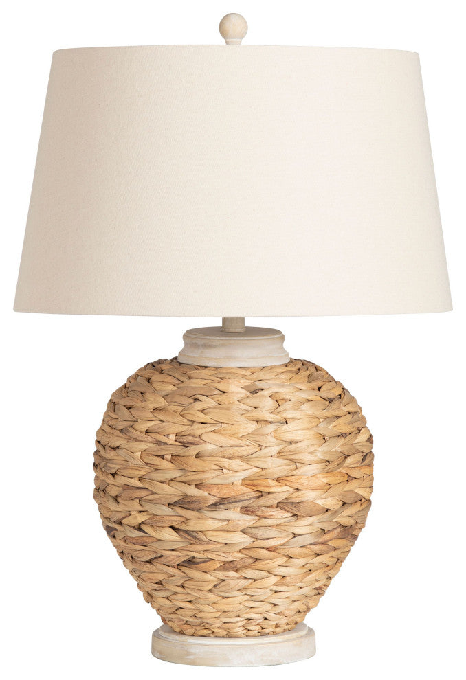 McKenna 3-Way Seagrass Table Lamp with Oat Linen Shade