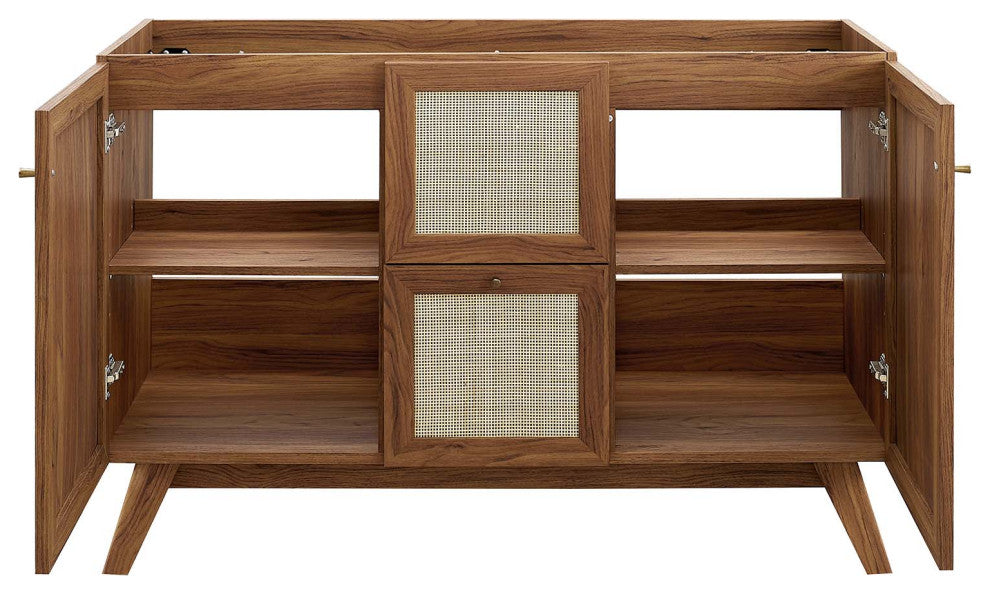 48" Single or Double Sink Compatible Bathroom Vanity Cabinet - Walnut