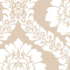 Modern Floral Damask, Taupe and White, Set of 2 Bolts