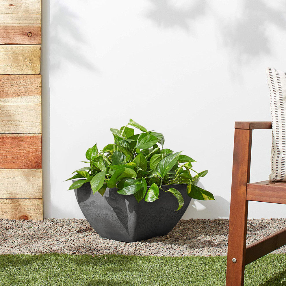 Simplicity Square Pot, Dark Charcoal, Small
