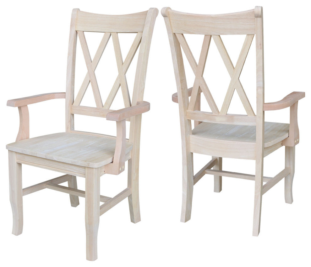 Double X-Back Chair with Arms