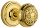 Classic Rosette Passage Egg & Dart Knob, Unlacquered Brass