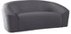 Riley Velvet Upholstered Rounded Loveseat, Gray