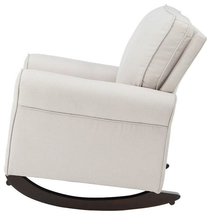 Upholstered Rocking Chair with Tight Back in Beige