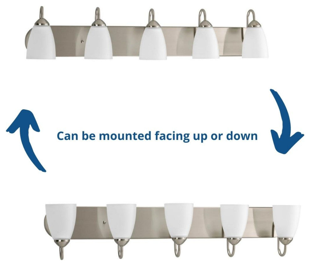 Progress Lighting 5-100W Medium Bath Bracket, Brushed Nickel