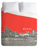 Deny Designs Bird Ave Miami Red Duvet Cover - Lightweight