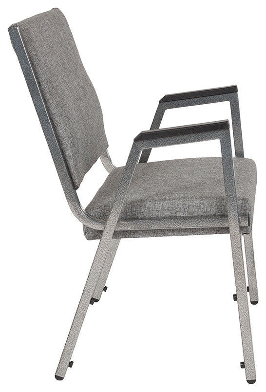 Antimicrobial Bariatric Arm Chair With Silver Vein Frame, Gray Fabric