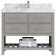 Parker 42" Single Sink Bath Vanity, Elephant Skin Gray 2" Calacatta Poanazzo