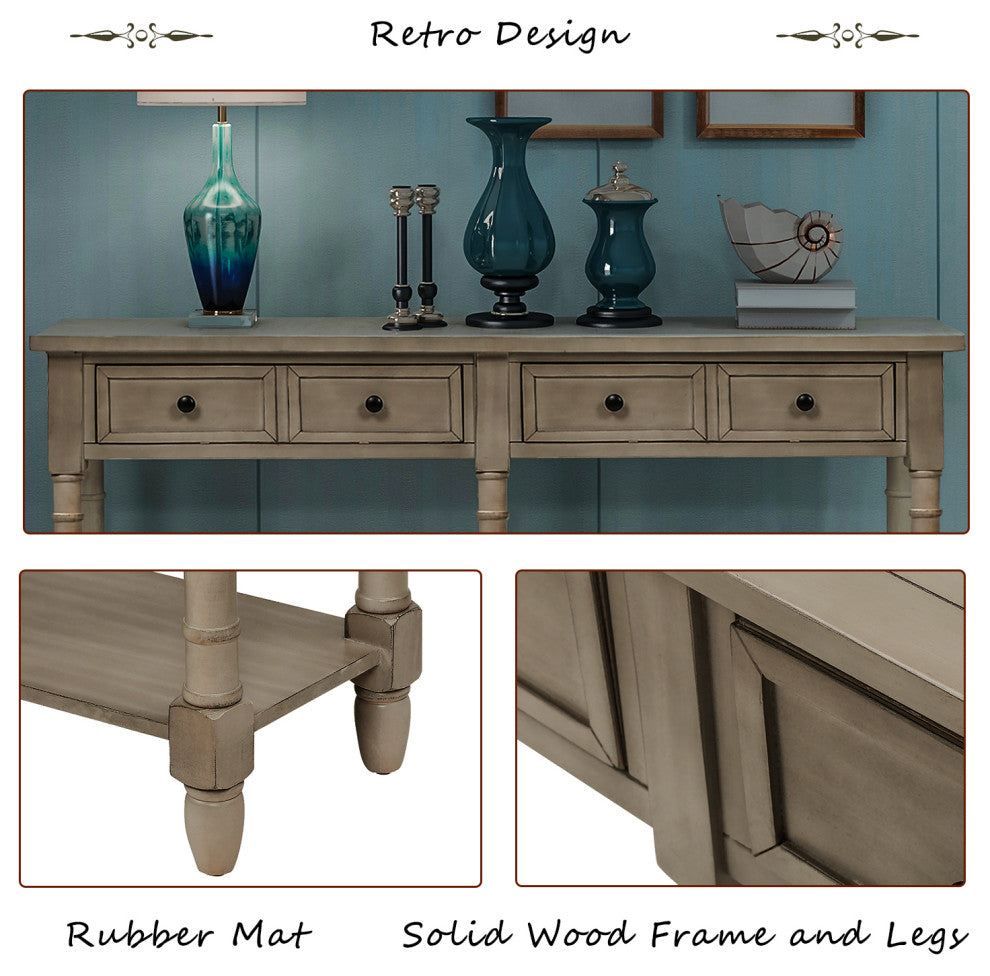 Console Table Sofa Table, Grey Wash