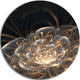 Fractal Flower With Golden Rays, Floral Disc Metal Wall Art, 11"