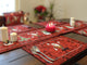 Here Comes Santa Claus Vintage Woven Tapestry Red Christmas Festive Placemats
