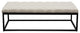 Diamond Sofa Mateo Black Powder Coat Metal Large Linen Tufted Bench
