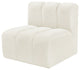 Arc Upholstered Modular Component, Cream, 1-Piece: Straight Chair, Velvet