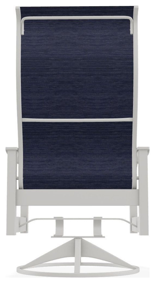 Leeward Sling Outdoor Swivel Rocker, Collect Indigo/Snow