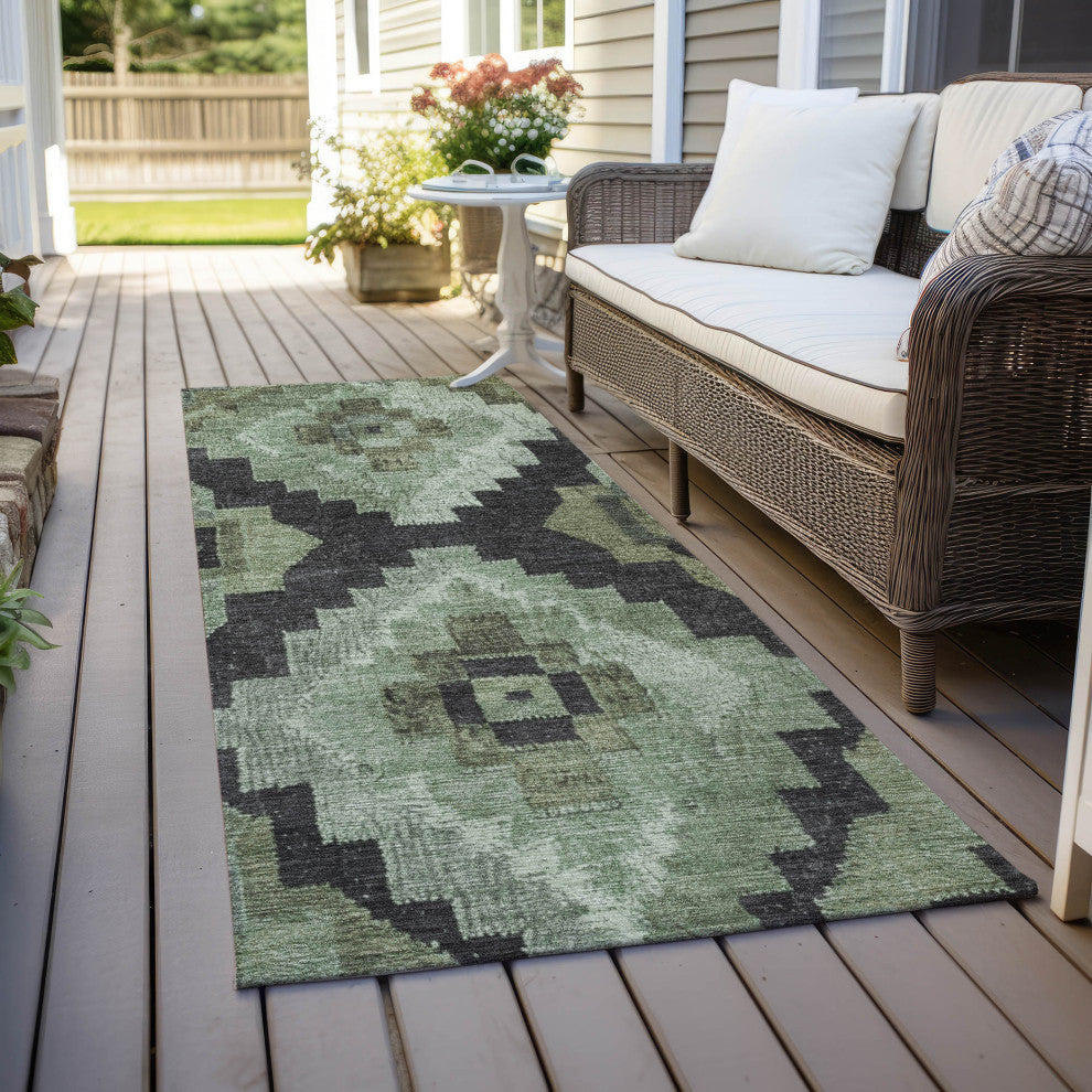 Machine Washable Indoor/Outdoor Chantille ACN1894 Aloe 2'3" x 7'6" Runner Rug