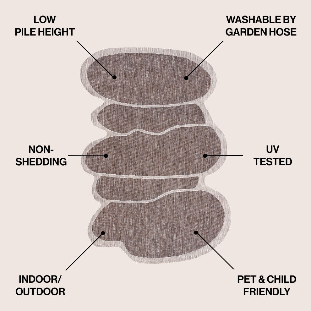 Jasper Modern Rustic Abstract Indoor/Outdoor Shaped Area Rug