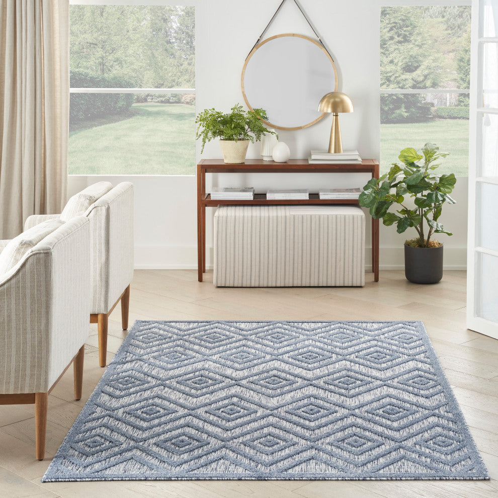 Nourison Versatile 6' x 9' Denim Blue Modern Area Rug
