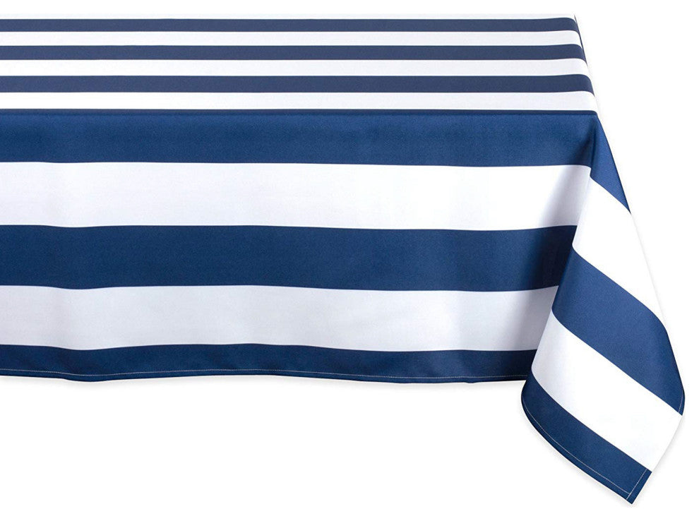 DII Nautical Blue Cabana Stripe Outdoor Tablecloth