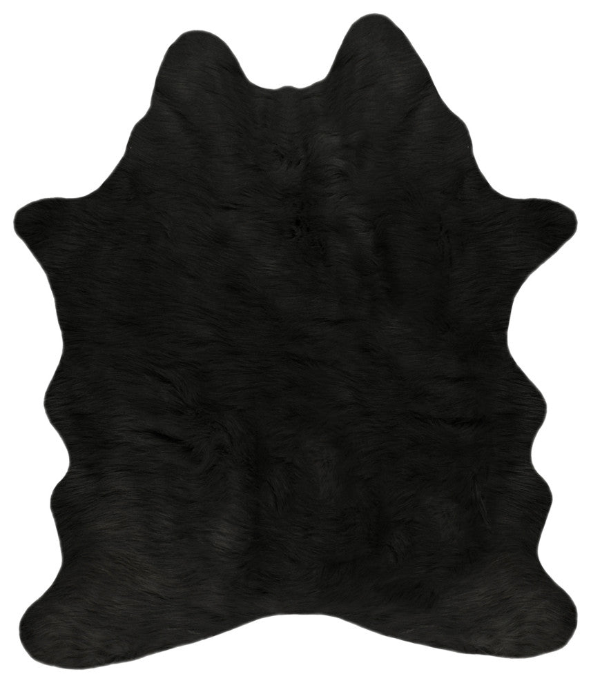 Faux Cowhide Rug 5.25'x7.5', Black