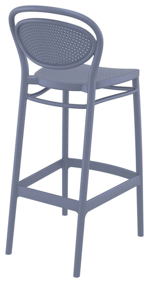 Marcel Bar Stool, Set of 2, Dark Gray