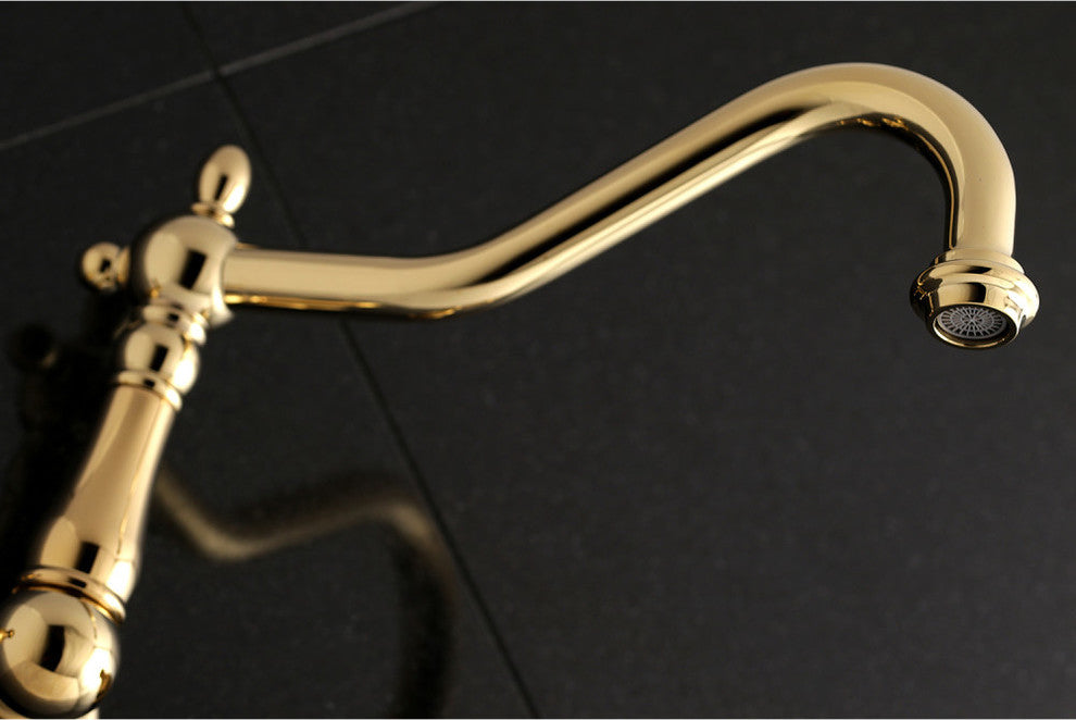 Kingston Brass Wall Mount Tub Faucet, Polished Brass