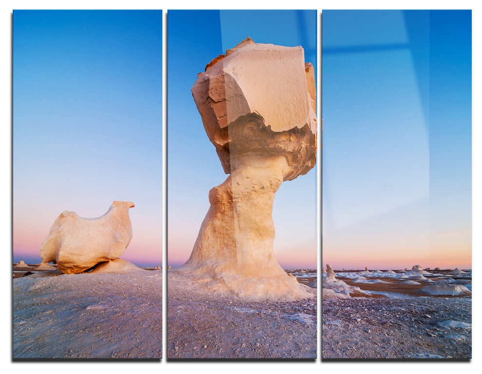 "Wind Eroded Rock Formation" Photo Metal Wall Art, 3 Panels, 36"x28"