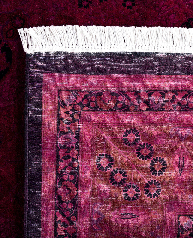 Overdyed One-of-a-Kind Hand-Knotted Area Rug Purple, 6' 3" x 13' 2"