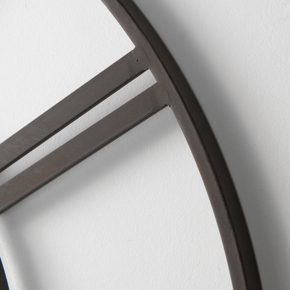 Pender Matte Black Iron 30" Round Wall Clock