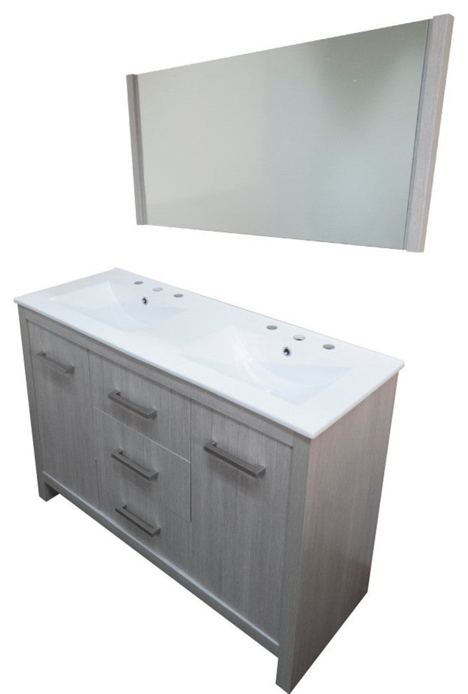 48" Double Sink Vanity With Gray Pine Finish