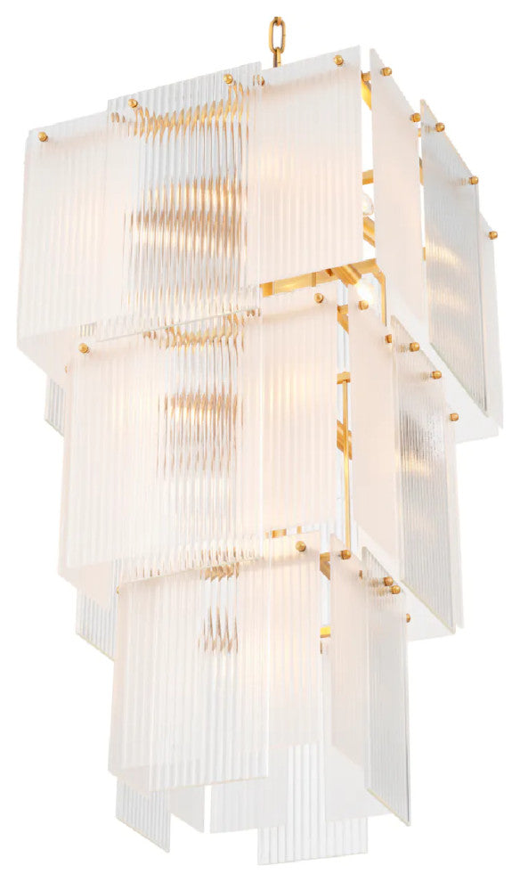 Frosted Glass Tiered Chandelier, Eichholtz Giardano
