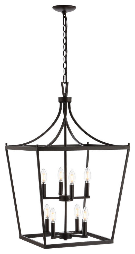 Safavieh Vallor 8 Light Pendant Oil Rubbed Bronze, Black