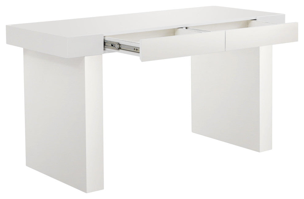 Clara Glossy White Lacquer Desk