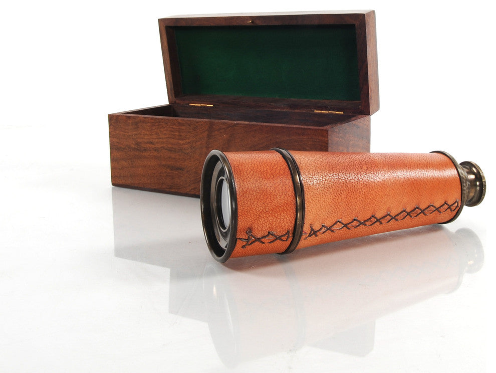 Handheld Telescope In Wood Box