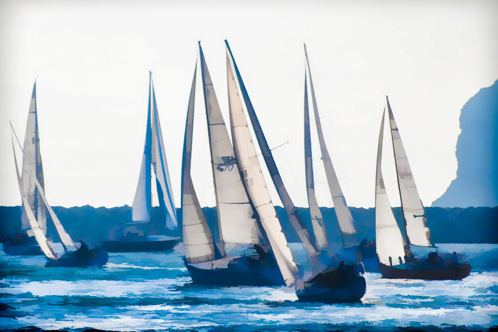 Dana Sailboats, Art, Canvas Giclee, 18"x12"