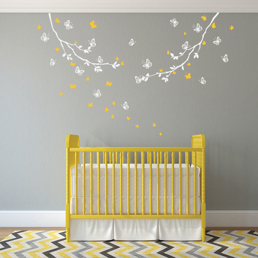 Butterfly Branches Wall Decal, Scheme B