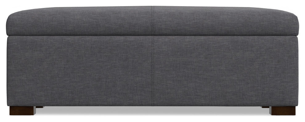 Gabbie Rectangular Storage Ottoman, Slate Grey