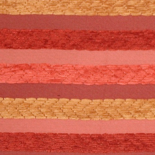 Pillow Decor - Chenille Stripes in Raspberry and Caramel Accent Pillow