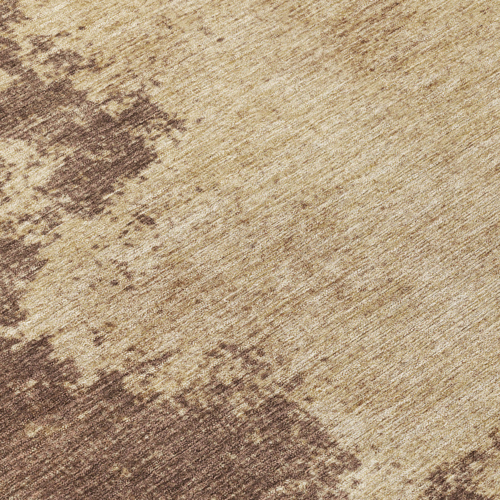 Machine Washable Indoor/Outdoor Chantille ACN1902 Brown 8' x 8' Round Rug