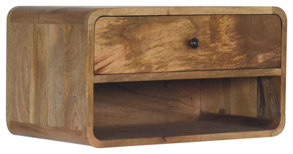 Large Floating Curve Open Slot Bedside