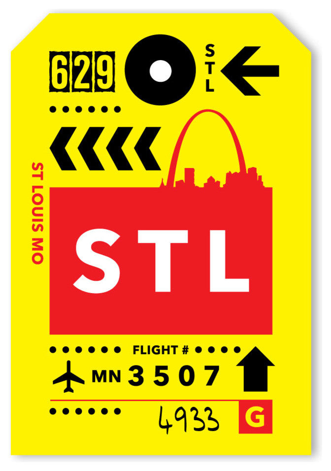 Begsonland Airport Tags STL Wall Decal, 32"x48"
